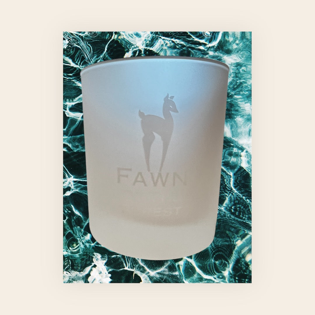 Frosted Glass Fawn of the Forest Candle Holder with our Fawn design.