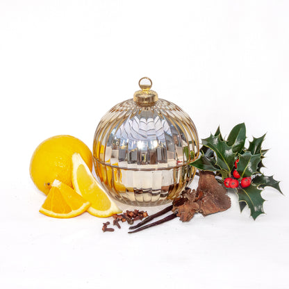 The Celestial Muse Gold Christmas Bauble Candle