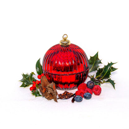 The Winter Plum Red Christmas Bauble Candle