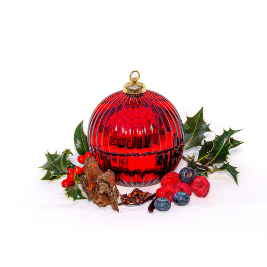 The Winter Plum Red Christmas Bauble Candle