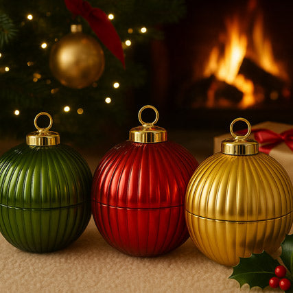 The Celestial Muse Gold Christmas Bauble Candle
