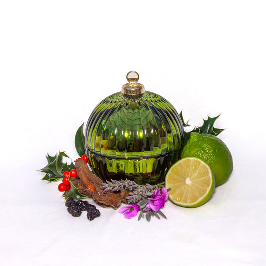 The Whispering Woods Green Christmas Bauble Candle