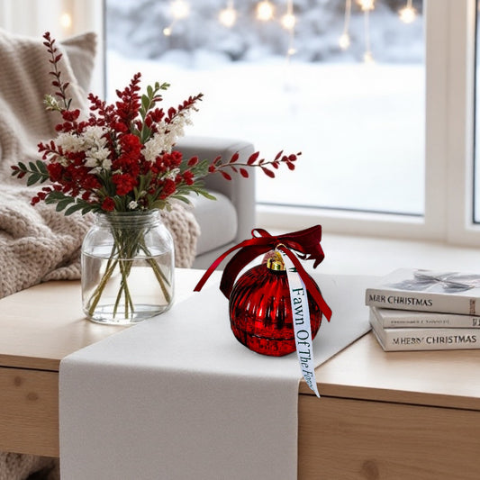 The Winter Plum Red Christmas Bauble Candle